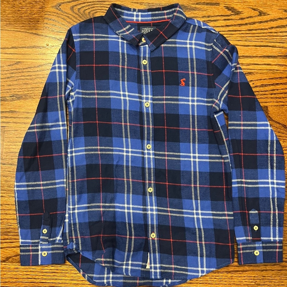 JOULES cozy flannel and smart English Plaid kids shirt. Used like new.